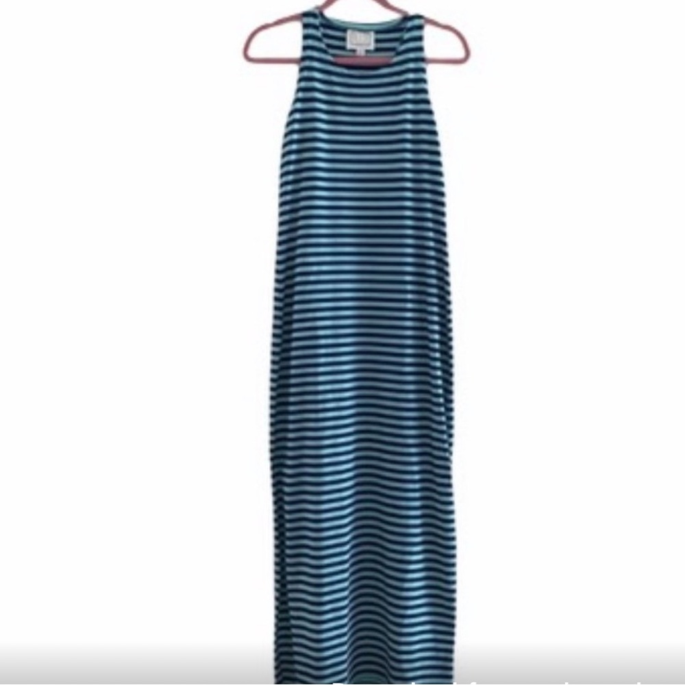Sail to Sable | Mint & Navy Stripe Maxi Dress